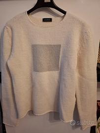 Maglia panna di lana con inserto argentato Kookai 