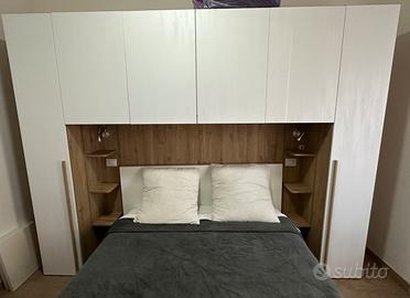 Armadio a ponte con comodini integrati + luci