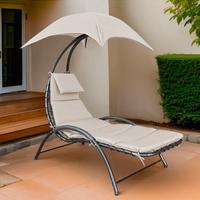 Sedia sdraio prendisole con materassino beige