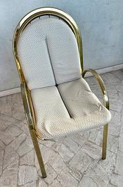 Sedia vintage struttura dorata imbottitura chiara
