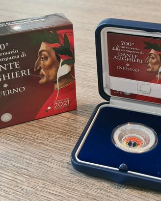 Moneta 5 euro in argento Dante Inferno 2021