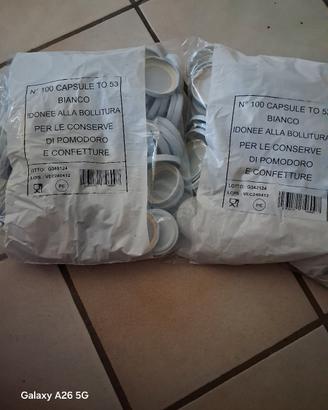 200 tappi bianchi mm 53 per bottiglie conserve 