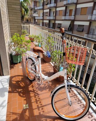 Bicicletta pieghevole Giulietta 20" bianca nuova 