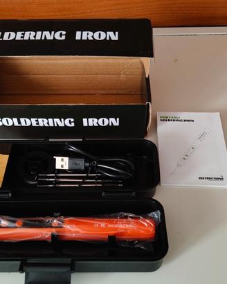 Saldatore stagno ricaricabile 450°C nuovo+punte