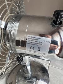 Ventilatore vintage da tavolo in metallo cromato