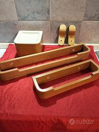 set accessori bagno in legno