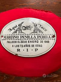 Antica targa smaltata