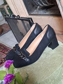 mocassino donna nero camoscio