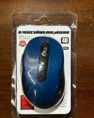 Mouse wireless 2.4GHz blu 4D USB con ricevitore