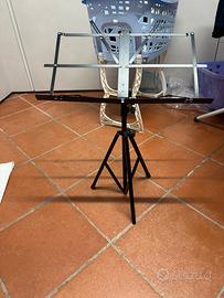 Leggio musicale pieghevole nero con custodia