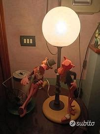 Lampada pantera rosa design anni 80 2 fumetti luce