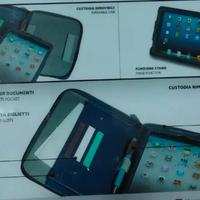 custodia pelle azzurro ipad tablet ebook Reader