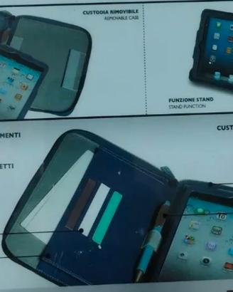custodia pelle azzurro ipad tablet ebook Reader