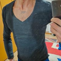 Golfino Cardigan estivo grigio scuro