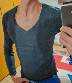 Golfino Cardigan estivo grigio scuro