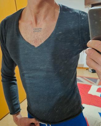 Golfino Cardigan estivo grigio scuro