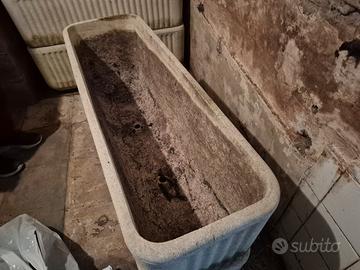 Fioriera rigata, vasi rigati rettangolare