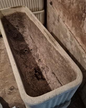 Fioriera rigata, vasi rigati rettangolare