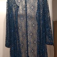 Cardigan cerimonia Pizzo Blu 3XL - Effetto Luce 