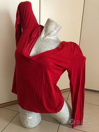Maglietta rossa con brillantini