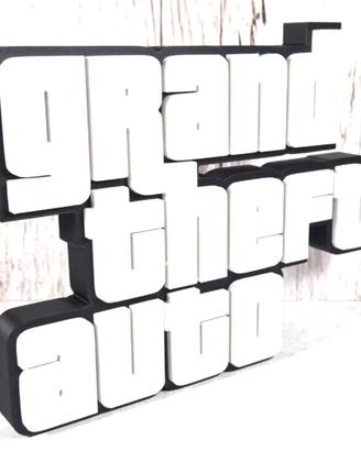 Grand Theft Auto Logo 3D – GTA Fan Art Decorazione