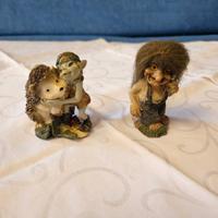 Statuette Troll e Folletto con Riccio