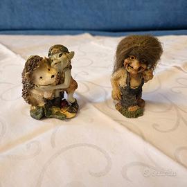 Statuette Troll e Folletto con Riccio