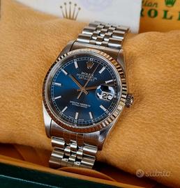 ROLEX DATEJUST 16234 BLU 2001 NO FORI SCAT E GAR