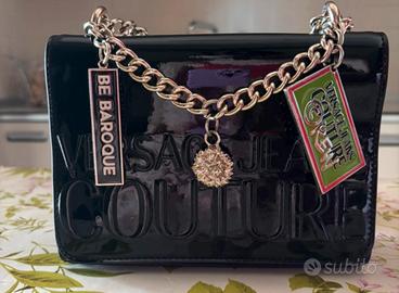 borsa nera lucida versace jeans couture originale