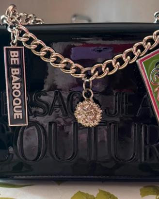borsa nera lucida versace jeans couture originale
