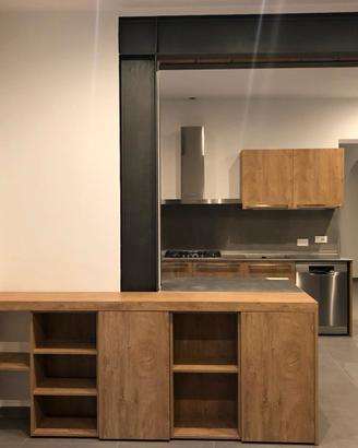cucina legno e acciaio