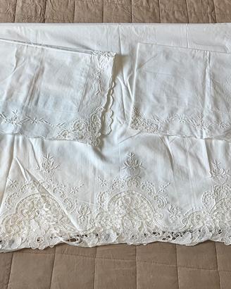 Lenzuolo merletto Antico set