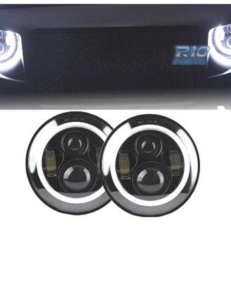 FARI PER JEEP WRANGLER 96-18 ANGEL EYES LED NERO