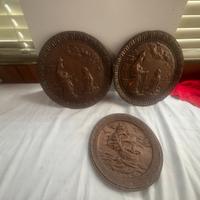 Set 3 piatti decorativi in rame