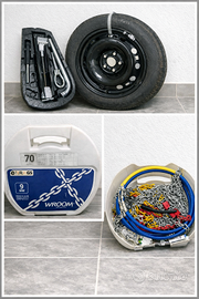 Ruota completa 15” 5x100 + kit cric + catene WROOM