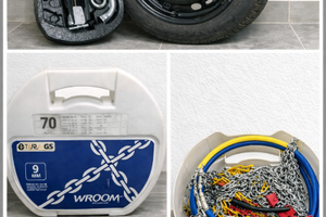 Ruota completa 15” 5x100 + kit cric + catene WROOM