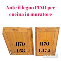 ante in legno di pino x cucina in muratura