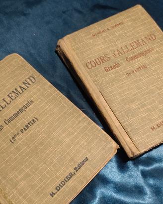 Lotto 2 Antichi Libri Corso di Tedesco Francese 