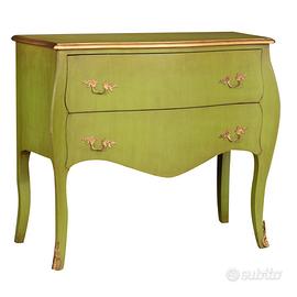 Consolle Vintage Verde Smeraldo con Dettagli in Br