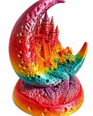 Castello Fantasy sulla Luna – Statua 3D in PLA Sil