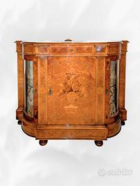 Credenza antica intarsiata in legno