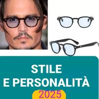 OCCHIALI DA SOLE Uomo Johnny DEPP TONY STARK Blu 