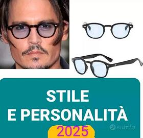 OCCHIALI DA SOLE Uomo Johnny DEPP TONY STARK Blu 