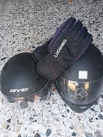 N 2 caschi moto taglie XL e L + paio di guanti 