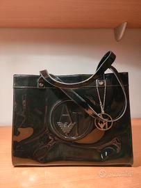 Borsa Armani nero lucido