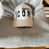 Cappello icon dsq2 bianco regolabile
