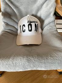 Cappello icon dsq2 bianco regolabile