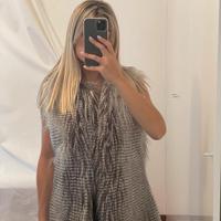 Pelliccia smanicata multicolor Bershka