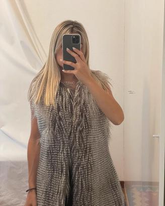 Pelliccia smanicata multicolor Bershka