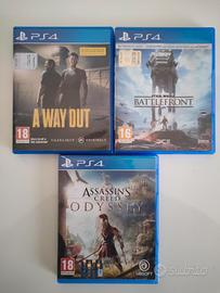 Giochi Ps4 A way out, assassin's Creed, battlefron